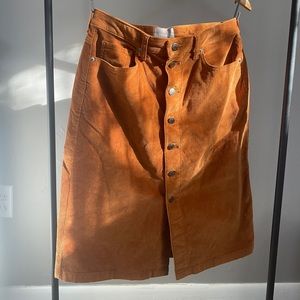 Everlane Corduroy Button Front Skirt